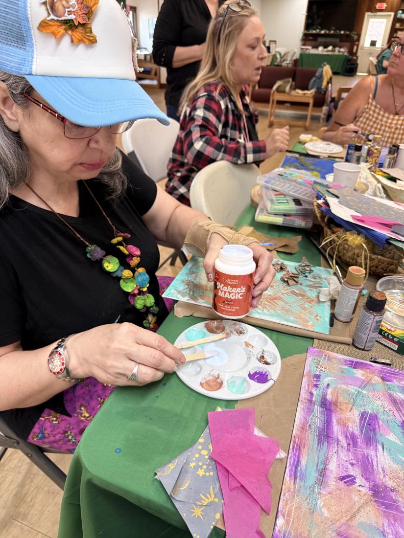 Crafters using Scorch Marker products at the Wildflower Conference